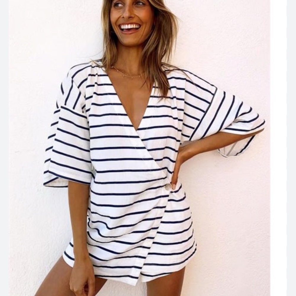 Sabo skirt striped shorts tunic set